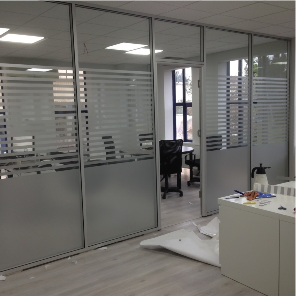 ofis kumlu buzlu folyo cam kaplama